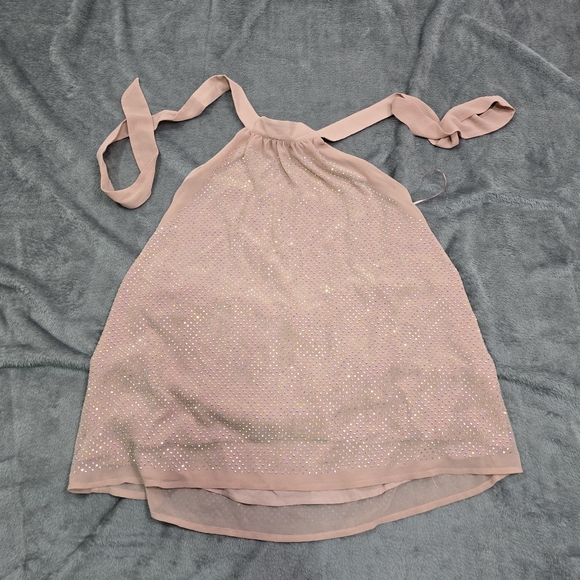 Anthropologie Pink Rhinestone Halter Top NWT Size S/M - Picture 12 of 13